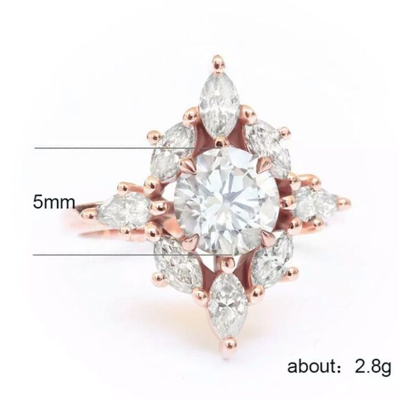 The Elizabeth Rose gold ring sz 8 - Picture 2 of 14